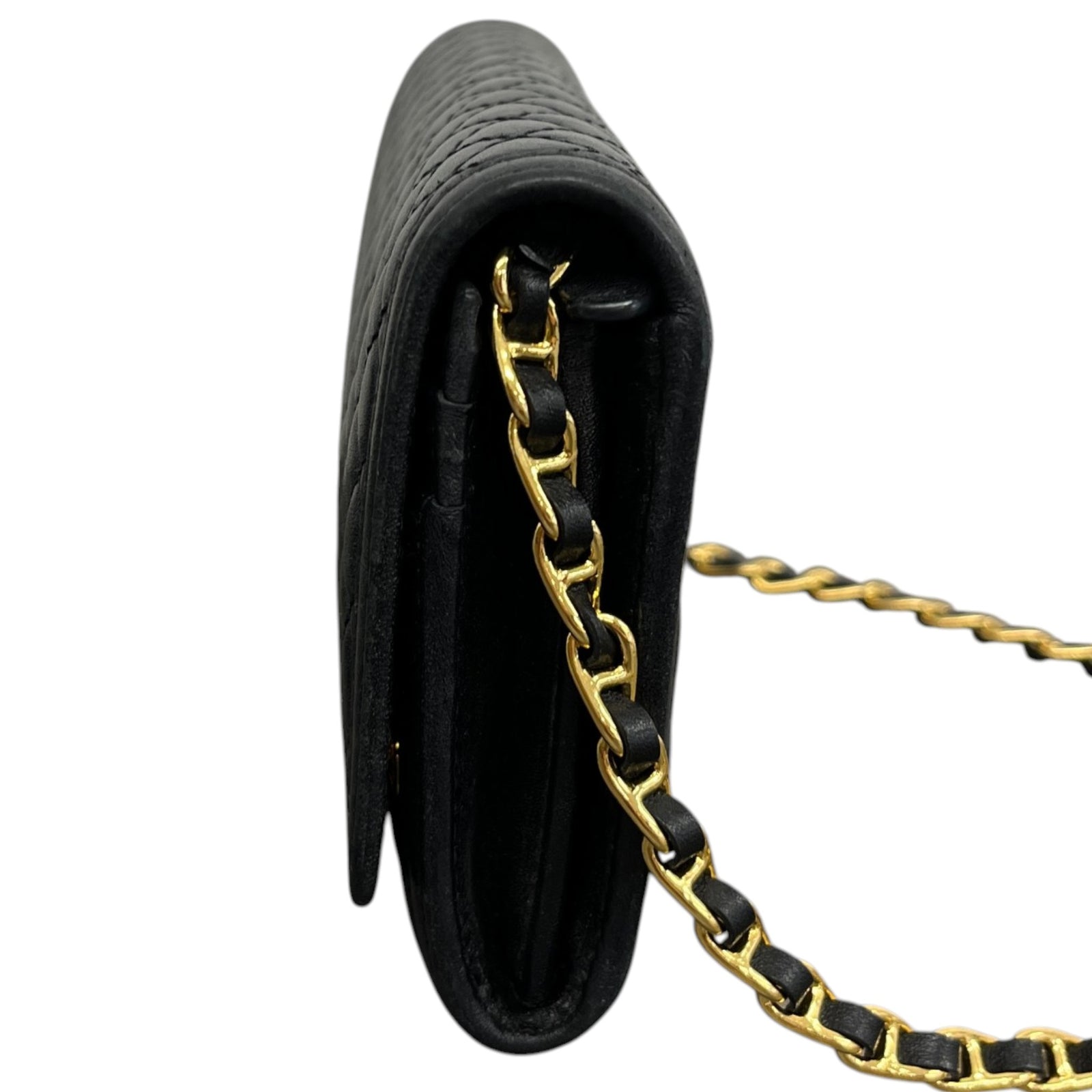 Women's Quited Wallet On Chain Crossbody Bag Black - Photo 7