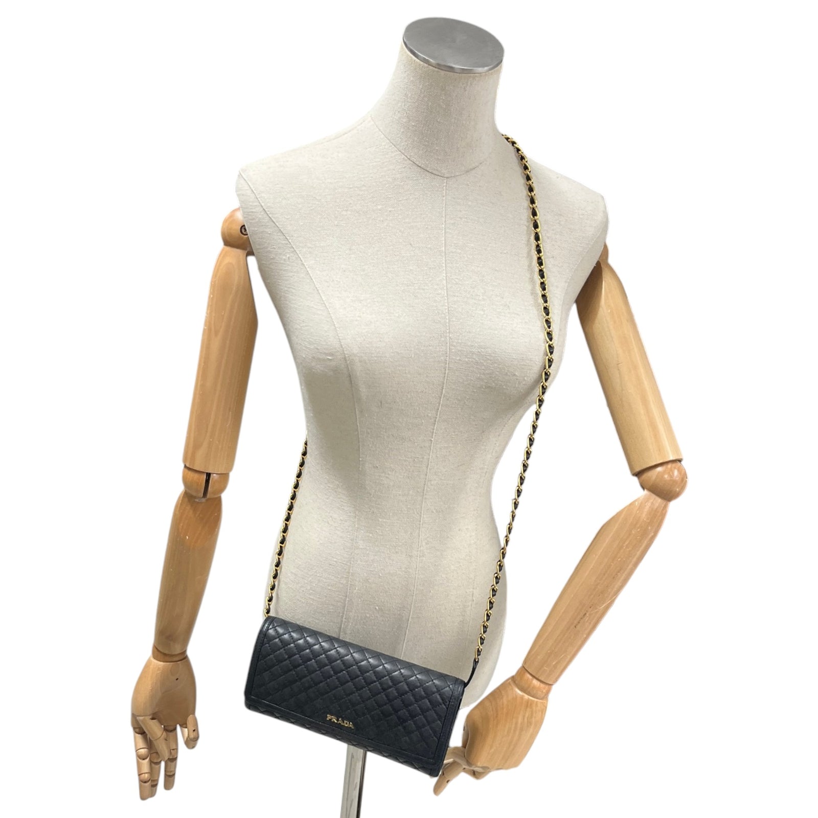 Women's Quited Wallet On Chain Crossbody Bag Black - Photo 2