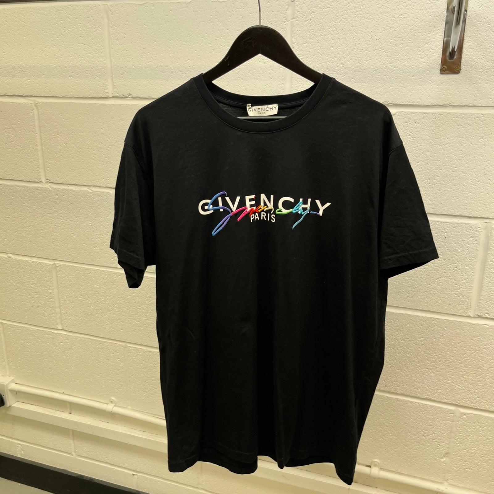 Men's Embroidered Logo T-Shirt Black Size XL - Photo 8