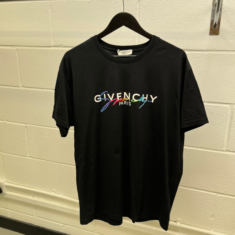 Men's Embroidered Logo T-Shirt Black Size XL