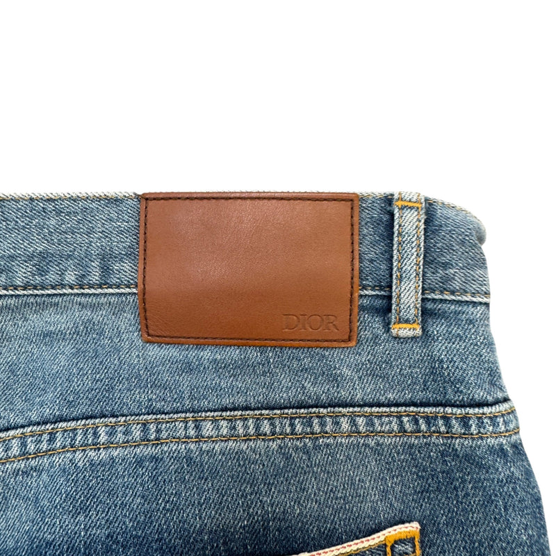 Men's Applique Logo Jeans Blue Size Waist 33"