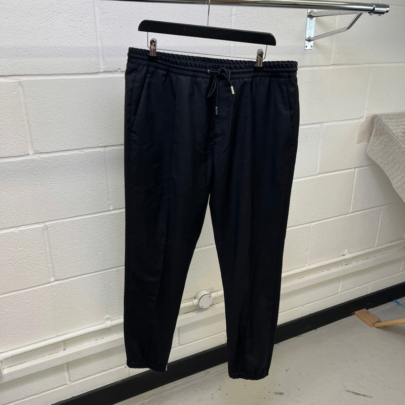 Men's Drawstring Trousers Black Size XL / W36
