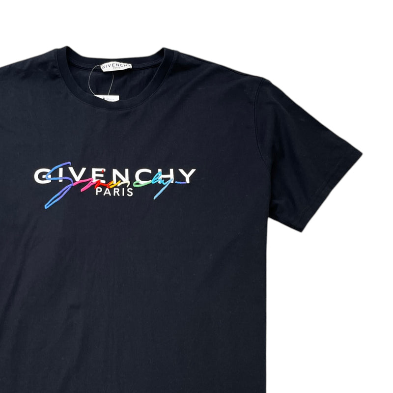Men's Embroidered Logo T-Shirt Black Size XL