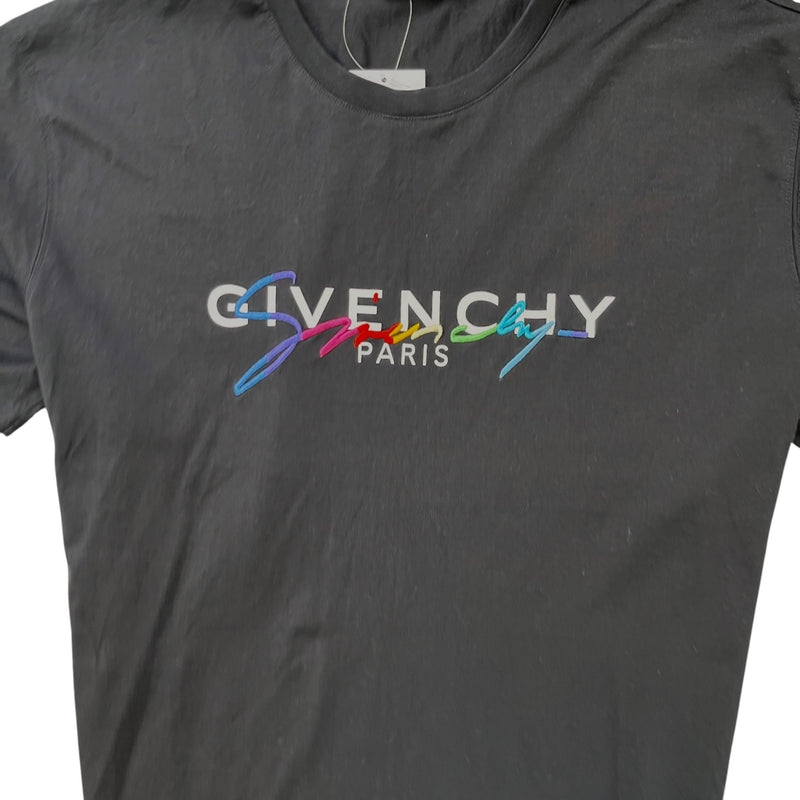 Men's Embroidered Logo T-Shirt Black Size XL