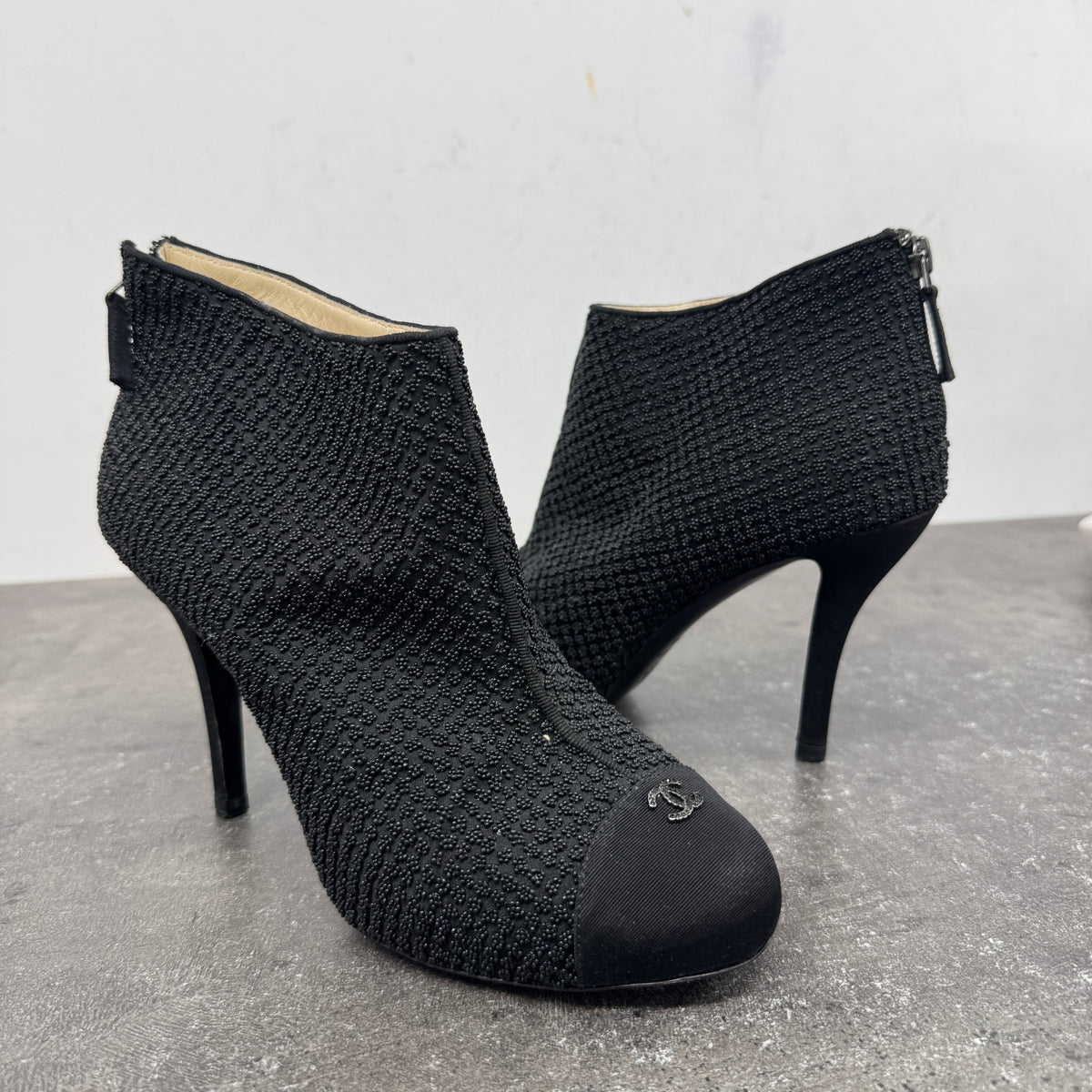Women's CC Cap-Toe Embellished Heels Black Size UK 5.5 / EU 38.5 - Photo 11