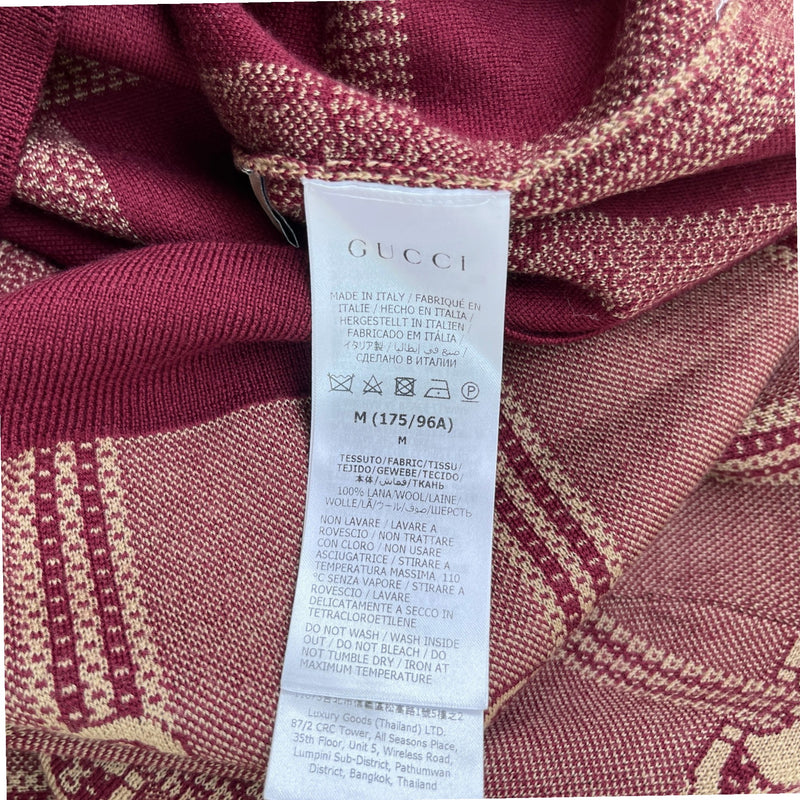 Men's GG Horsebit Jacquard Knit Sweatshirt Burgundy Size M