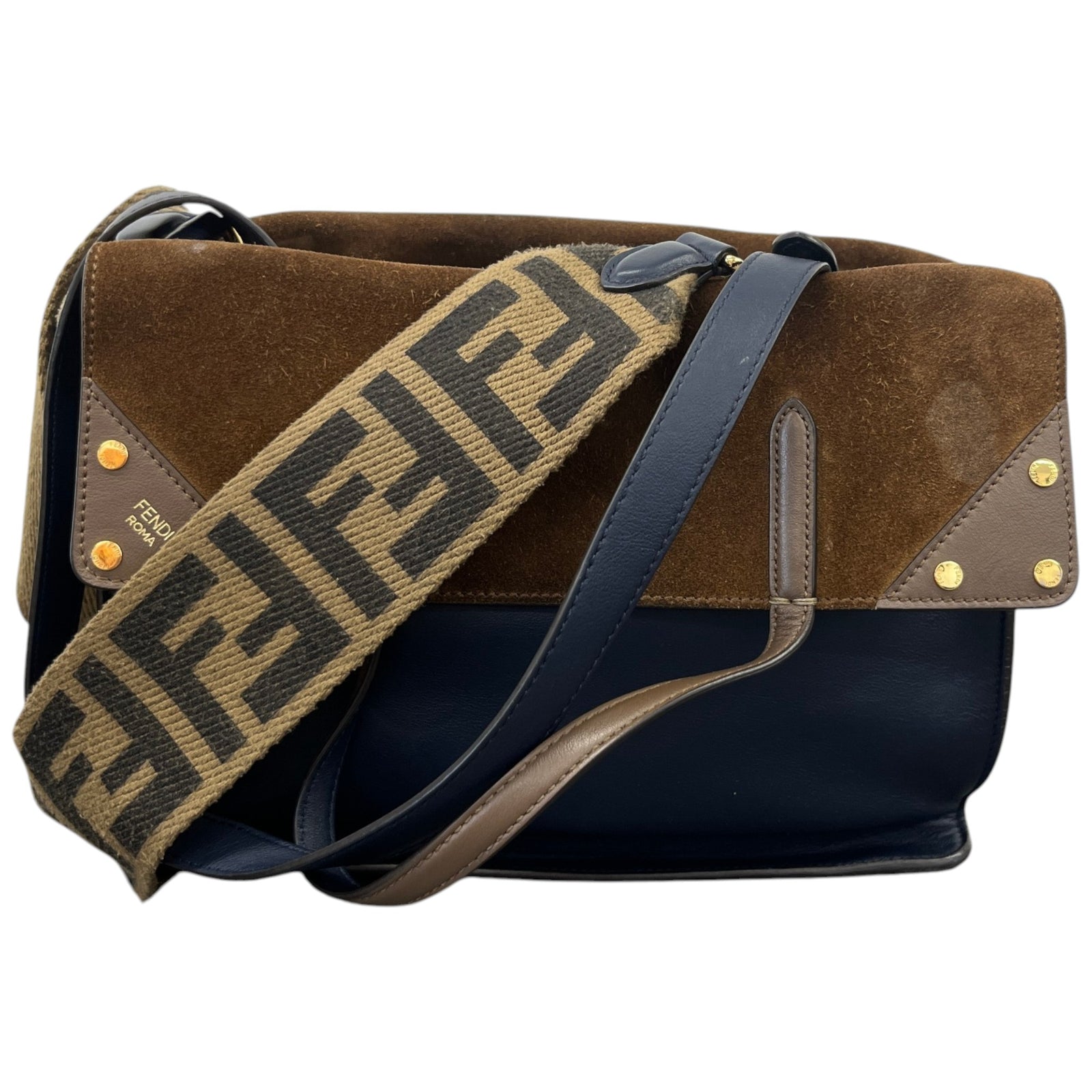 Women's Flip Ff Logo Strap Handbag Brown - Photo 1