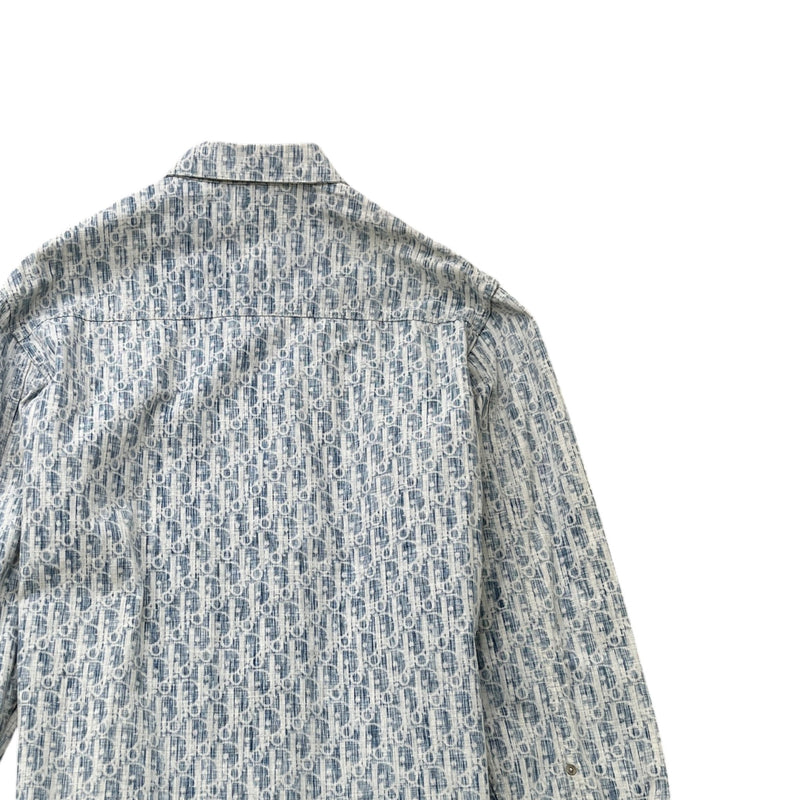 Men's Oblique Long Sleeve T-Shirt Blue Size L