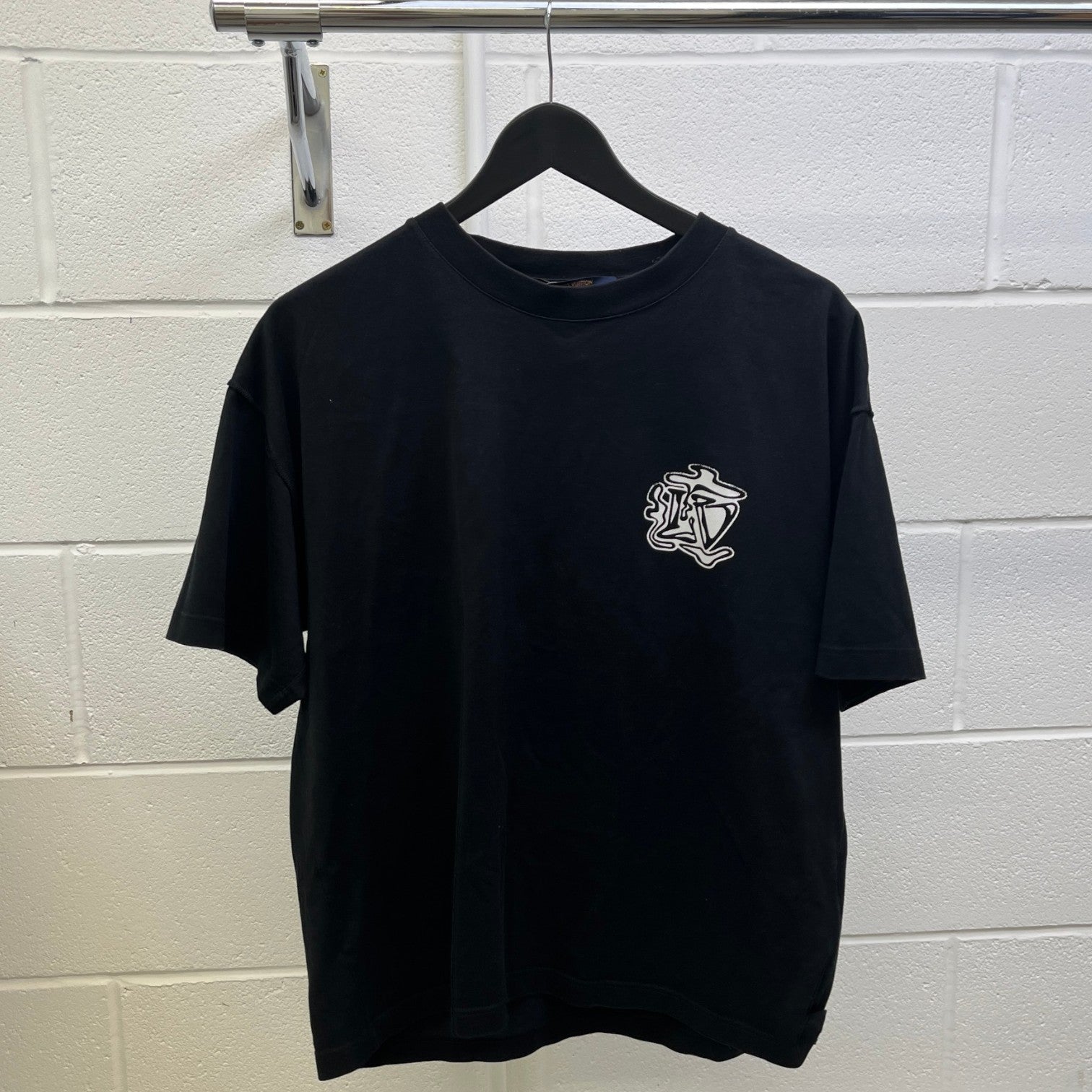 Men's Smoke Print T-Shirt Black Size M - Photo 8