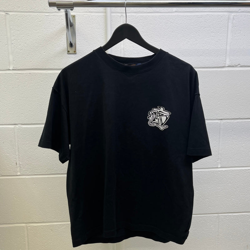 Men's Smoke Print T-Shirt Black Size M