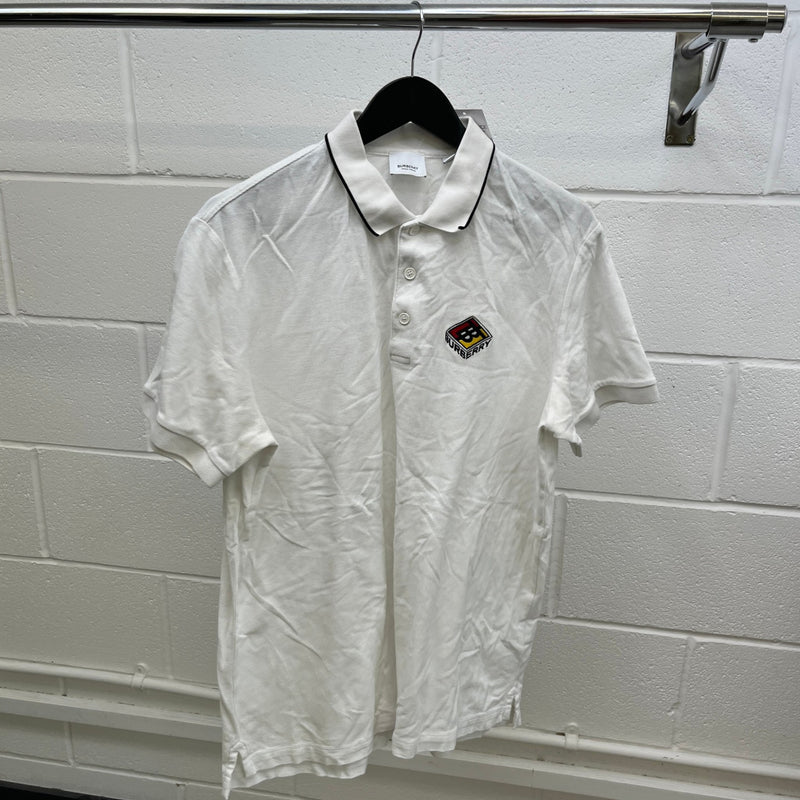 Men's Embroidered Logo T-Shirt White Size XL