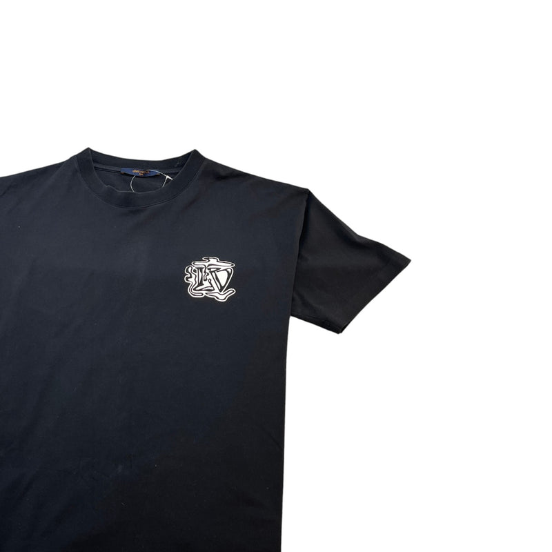Men's Smoke Print T-Shirt Black Size M