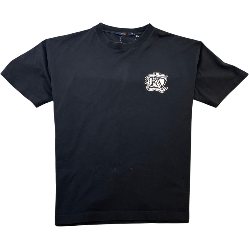 Men's Smoke Print T-Shirt Black Size M