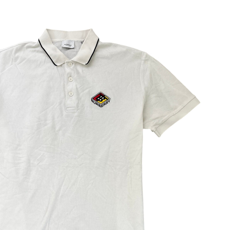 Men's Embroidered Logo T-Shirt White Size XL