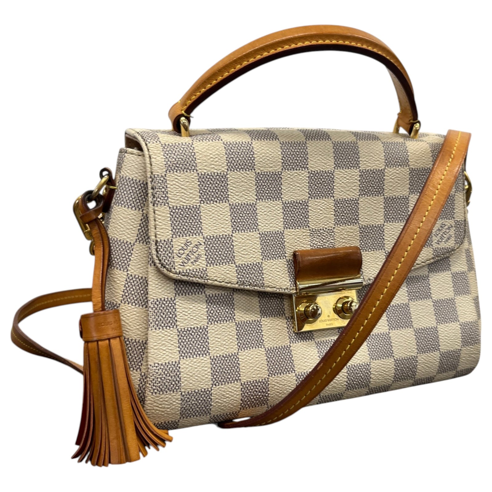 Women's Damier Azur Croisette Handbag White - Photo 4