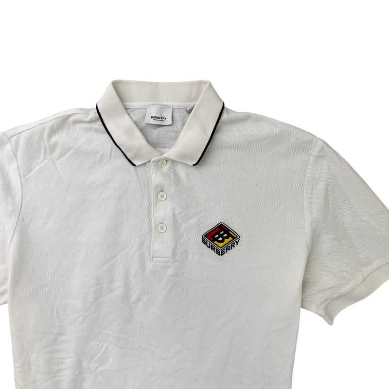 Men's Embroidered Logo T-Shirt White Size XL