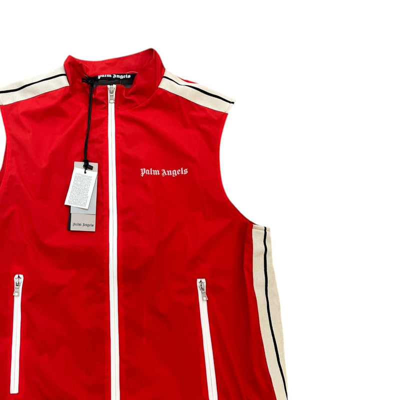 Men's Logo Print Track Gilet Red Size XL