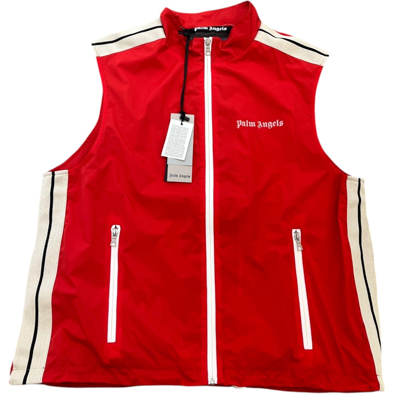 Men's Logo Print Track Gilet Red Size XL - Photo 1