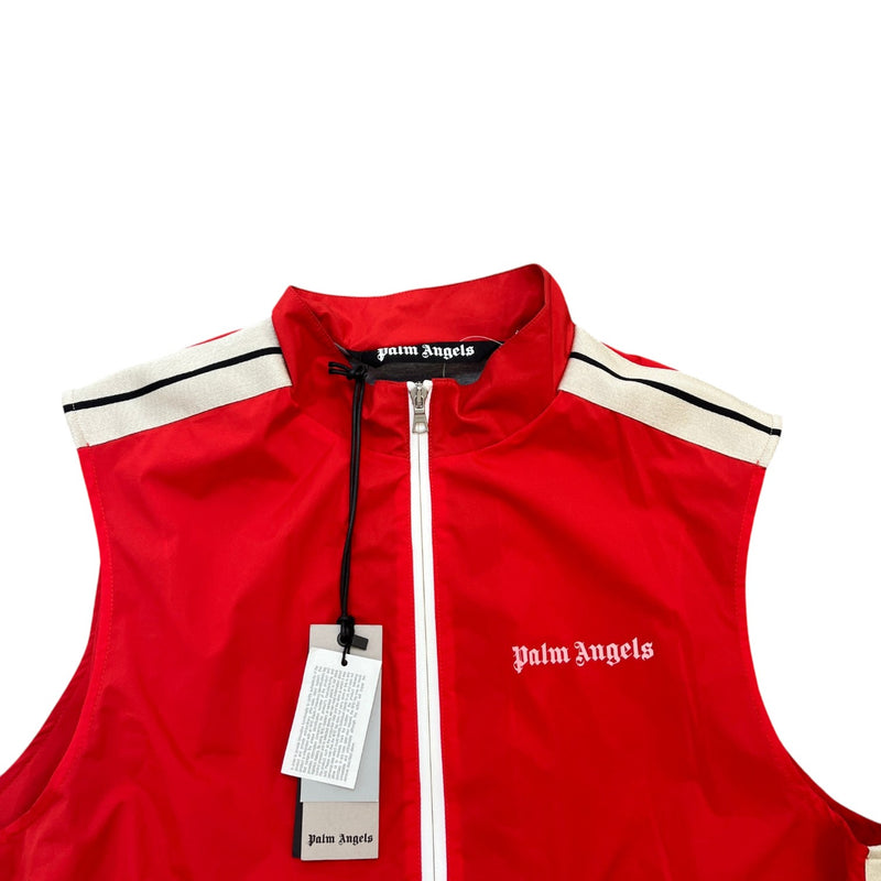 Men's Logo Print Track Gilet Red Size XL
