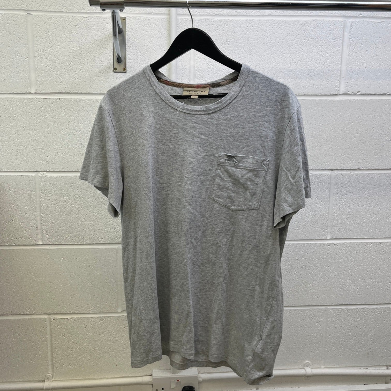 Men's Embroidered Logo T-Shirt Grey Size XL - Photo 9