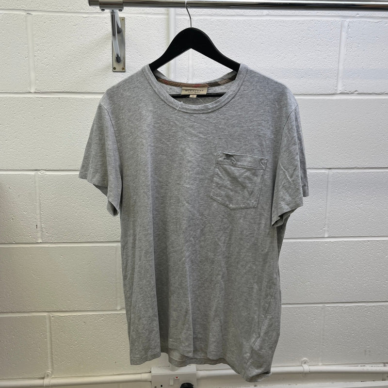 Men's Embroidered Logo T-Shirt Grey Size XL