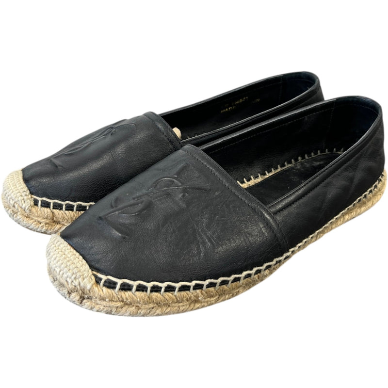 Women's Embossed Logo Espadrilles Black Size EU 35 / UK 2