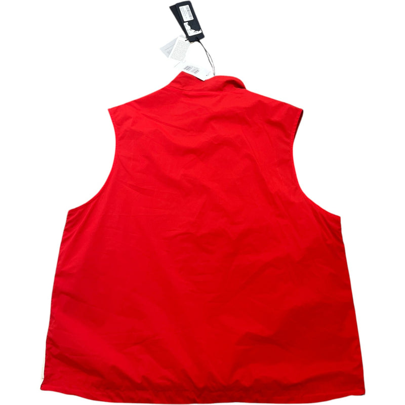 Men's Logo Print Track Gilet Red Size XL