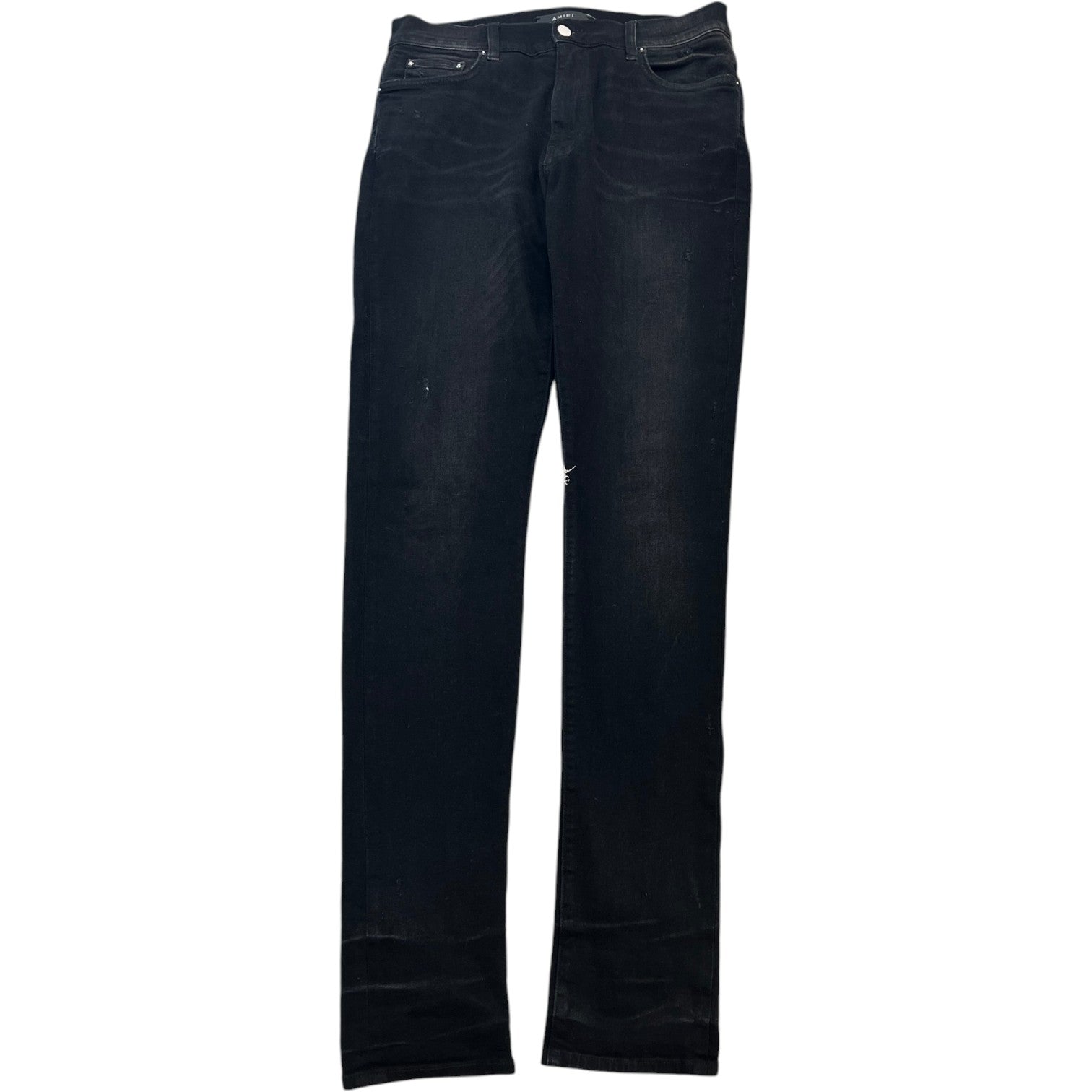 Men's Distressed Skinny Jeans Black Size M / W32 - Photo 1