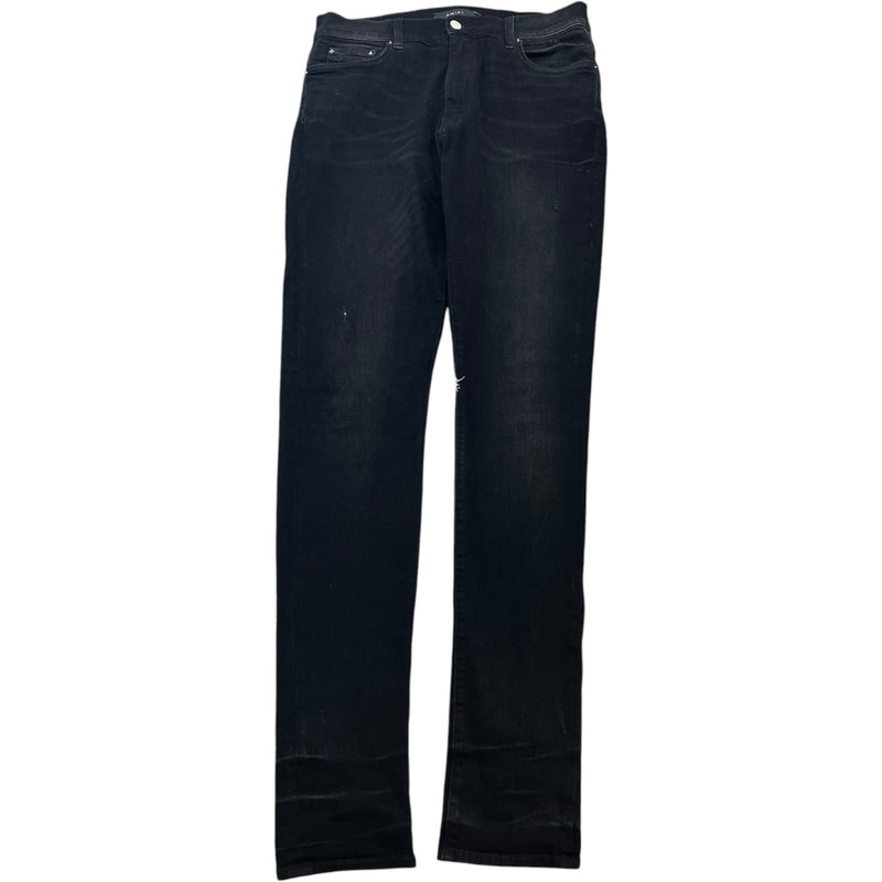 Men's Distressed Skinny Jeans Black Size M / W32