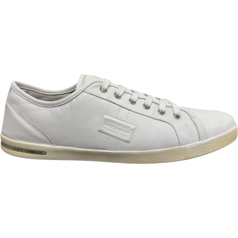Men's Leather Logo Low Trainers White Size UK 10 / EU 44
