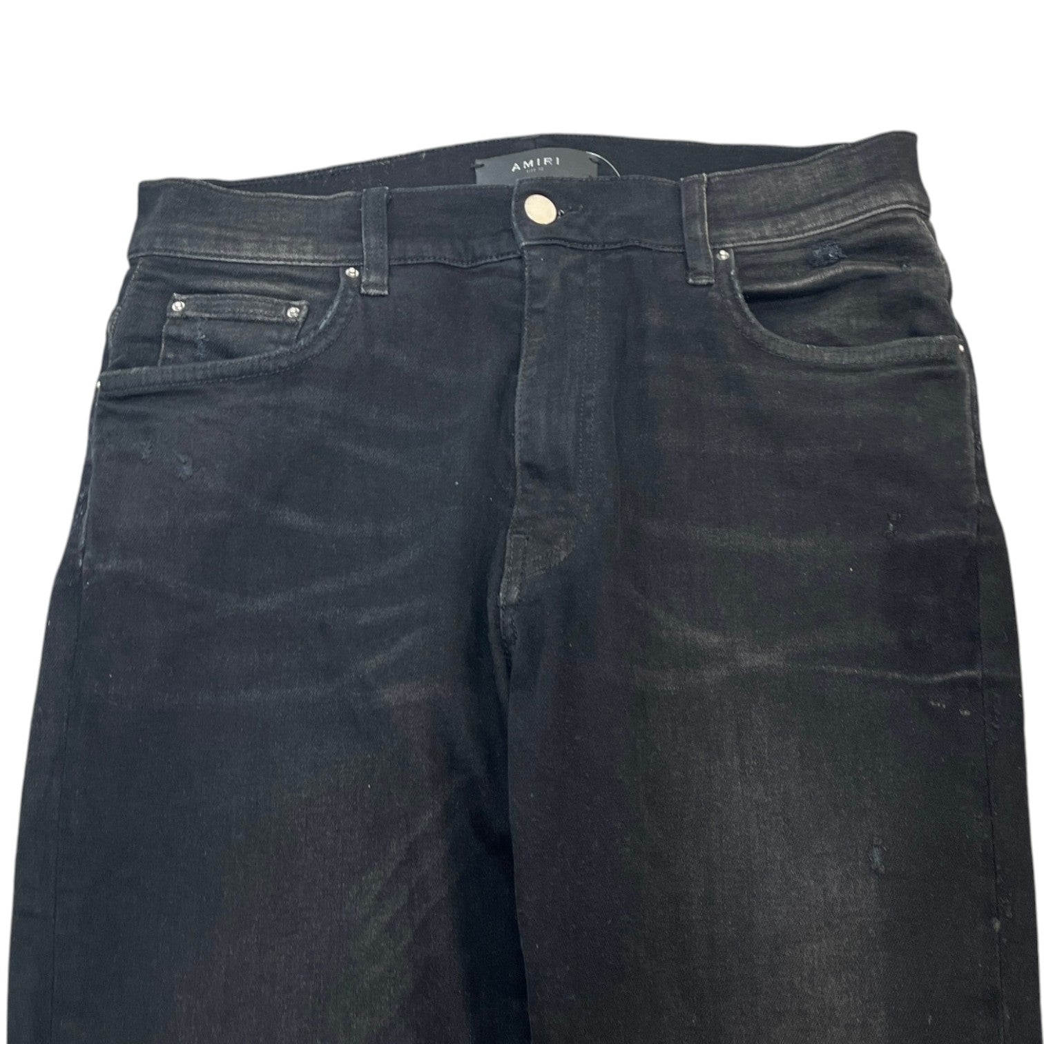 Men's Distressed Skinny Jeans Black Size M / W32 - Photo 5