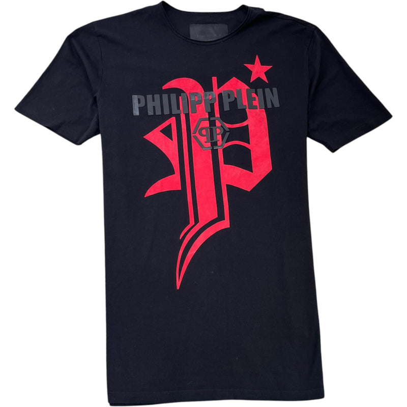 Men's Logo Print T-Shirt Black Size XXL