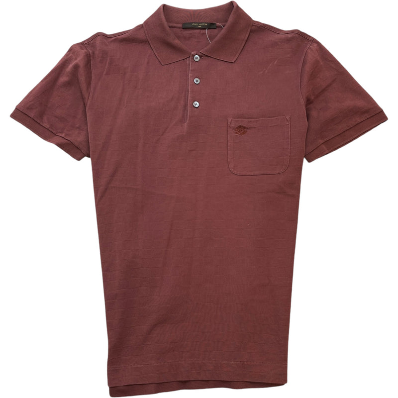Men's Damier Polo Shirt Brown Size L