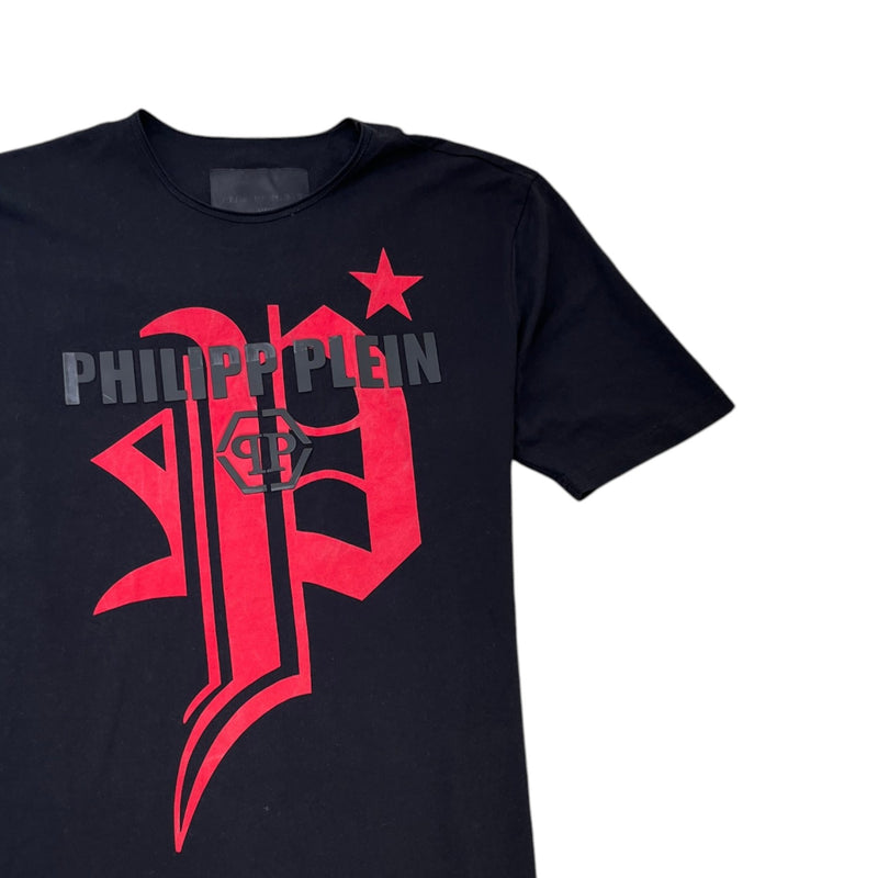 Men's Logo Print T-Shirt Black Size XXL