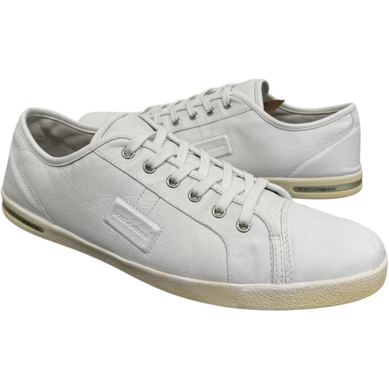 Men's Leather Logo Low Trainers White Size UK 10 / EU 44