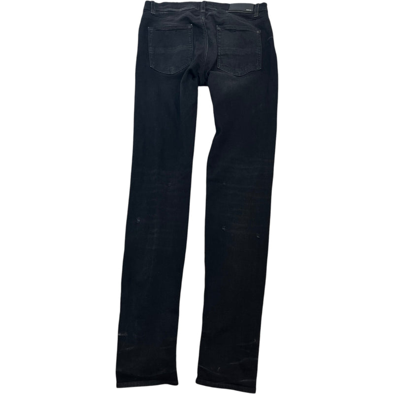 Men's Distressed Skinny Jeans Black Size M / W32