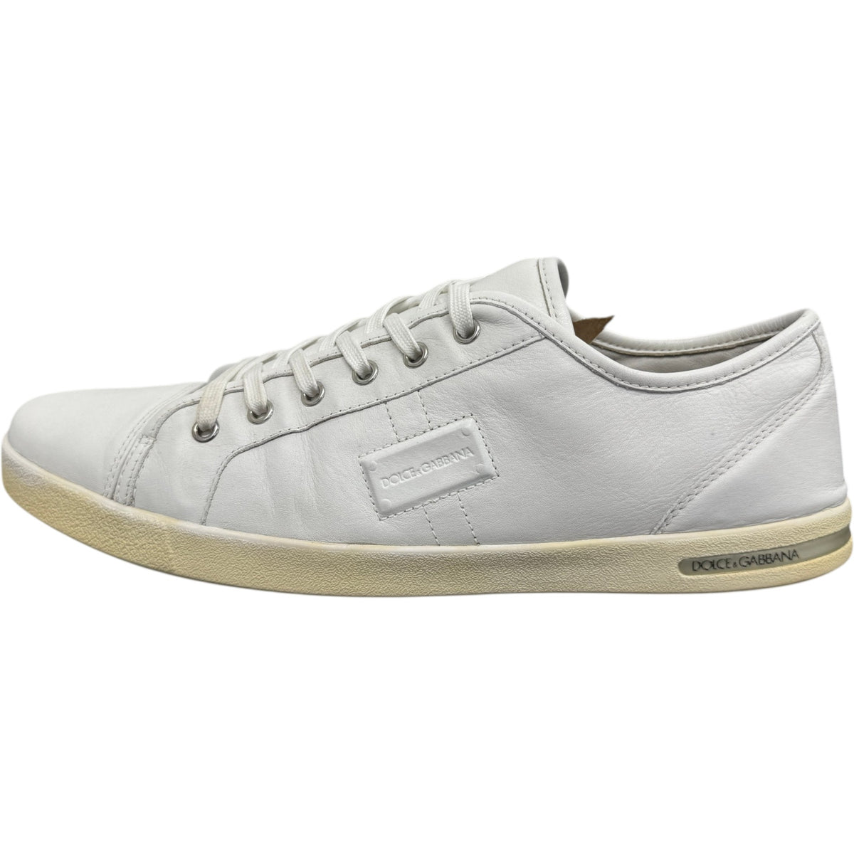 Men's Leather Logo Low Trainers White Size UK 10 / EU 44 - Photo 4