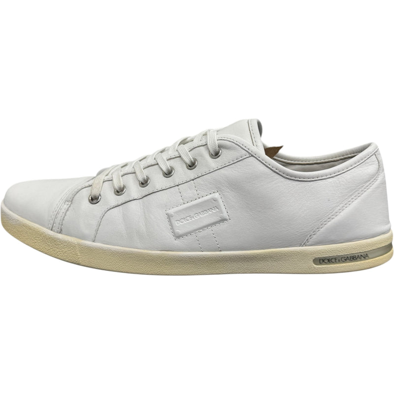 Men's Leather Logo Low Trainers White Size UK 10 / EU 44