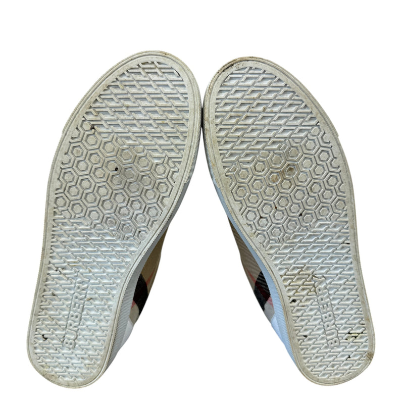 Men's Check Print Low Trainers White Size EU 39.5 / UK 5.5