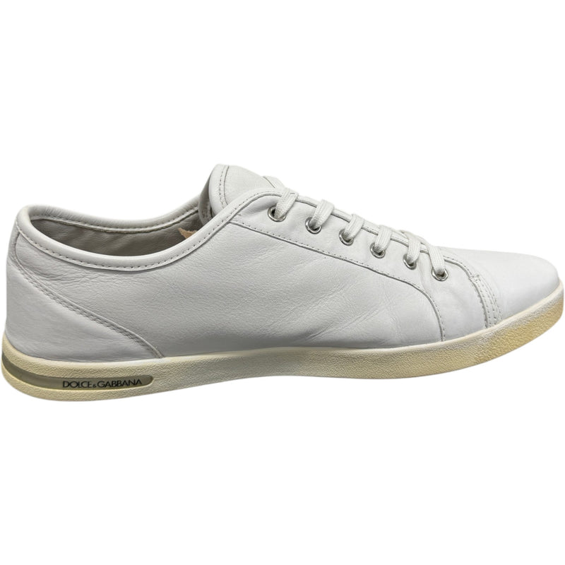 Men's Leather Logo Low Trainers White Size UK 10 / EU 44