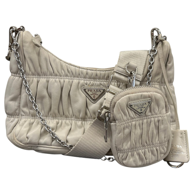 Women's Re-edition 2005 Nappa Gaufré Crossbody Bag Beige