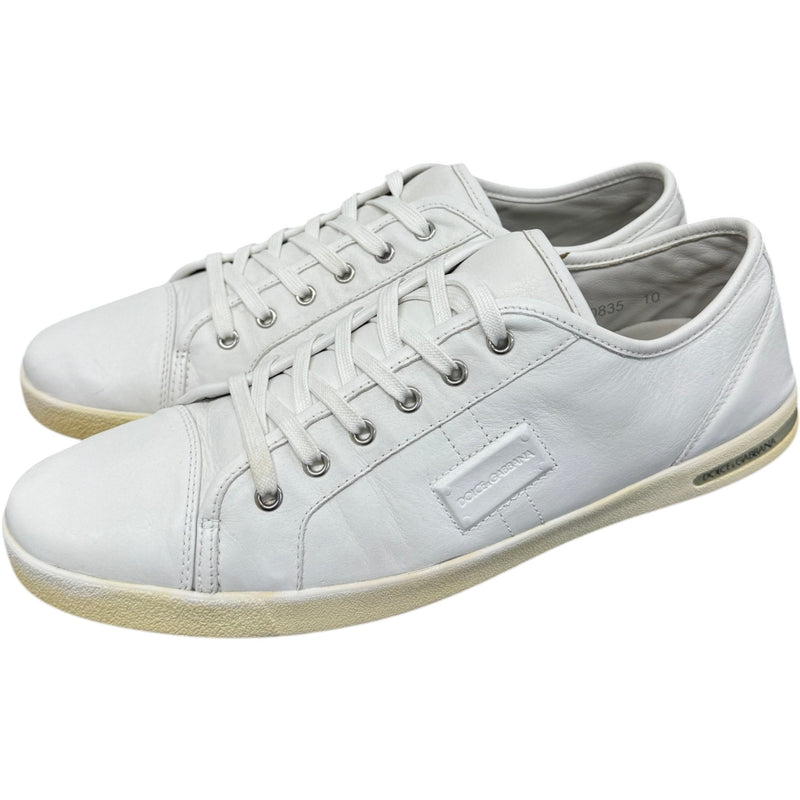 Men's Leather Logo Low Trainers White Size UK 10 / EU 44