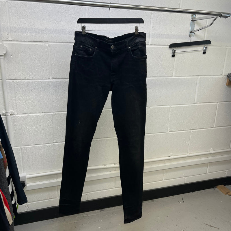 Men's Distressed Skinny Jeans Black Size M / W32