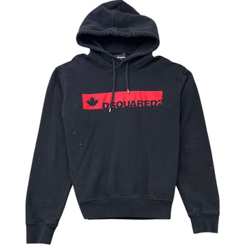 Men's Logo Print Hoodie Black Size M