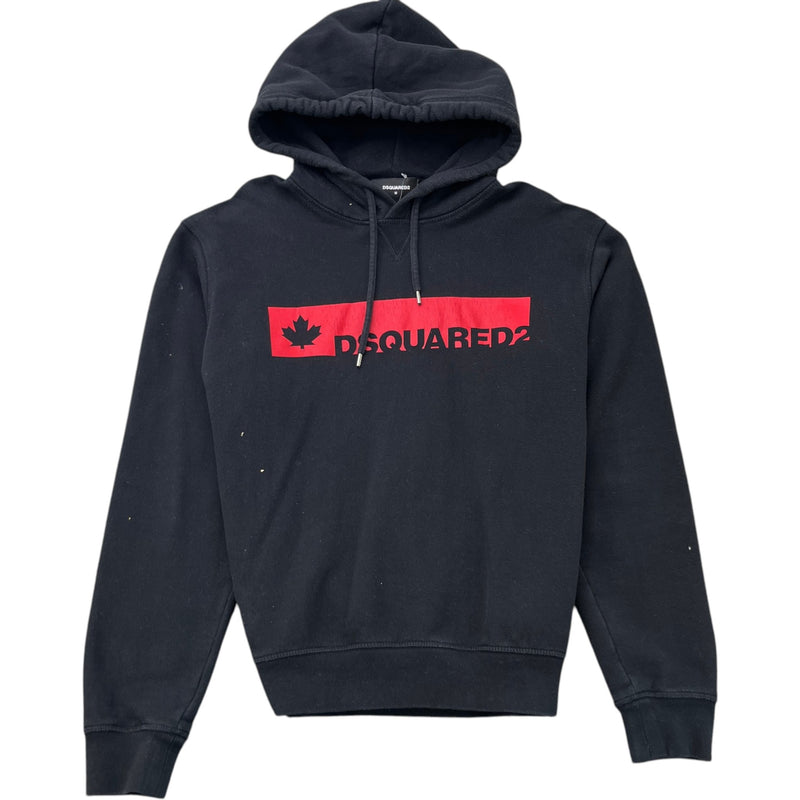 Men's Logo Print Hoodie Black Size M