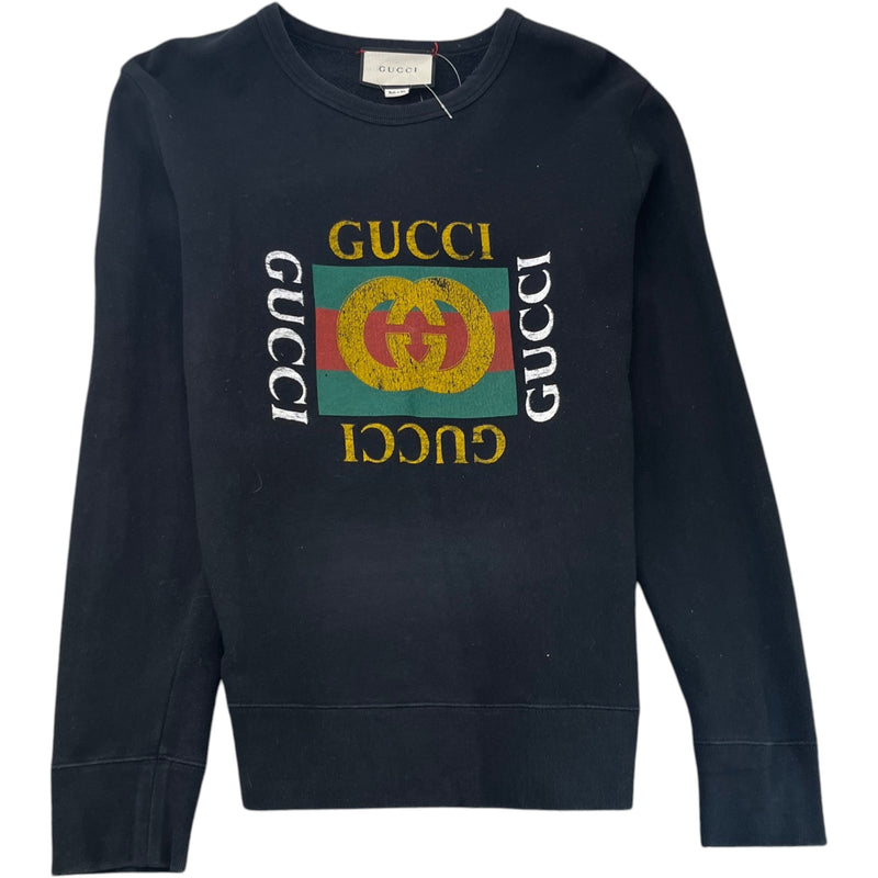 Men's Graphic Logo Sweatshirt Black Size M