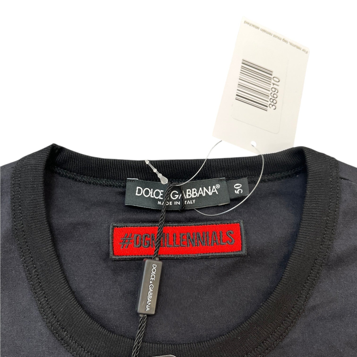 Men's Logo Tape T-Shirt Black Size IT 50 / UK L - Photo 5
