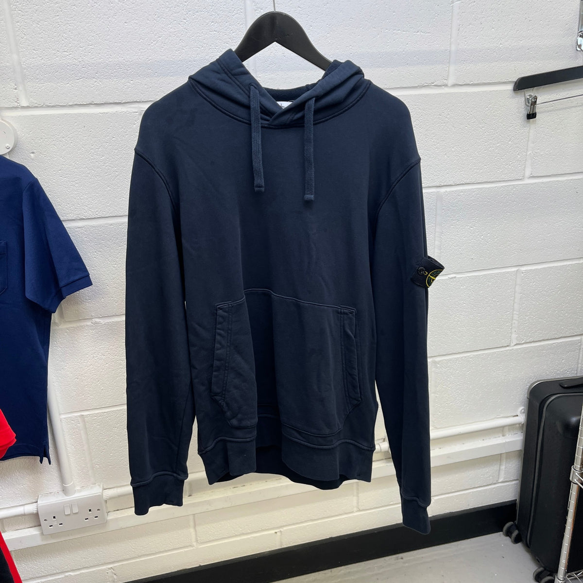 Men's Applique Logo Hoodie Navy Size XL - Photo 7