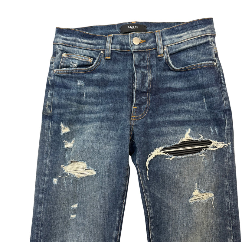 Men's Mx1 Distressed Skinny Jeans Blue Size Waist 30"