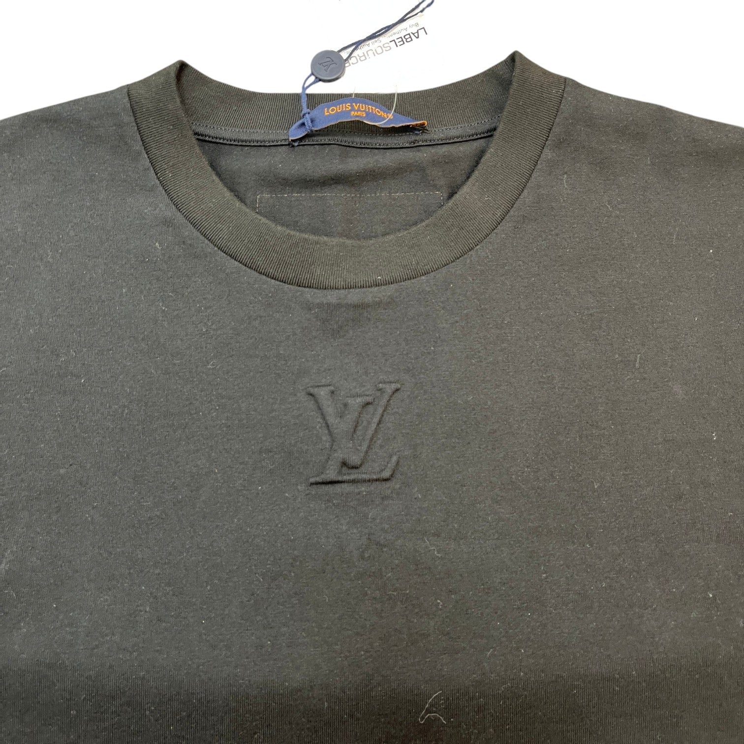 Men's Embossed Lv T-Shirt Black Size L - Photo 5